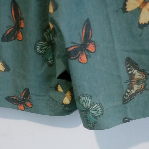 RSQ Swim Shorts Men's Green Butterfly Print Drawstring Pockets Size Medium - Picture 6 of 7